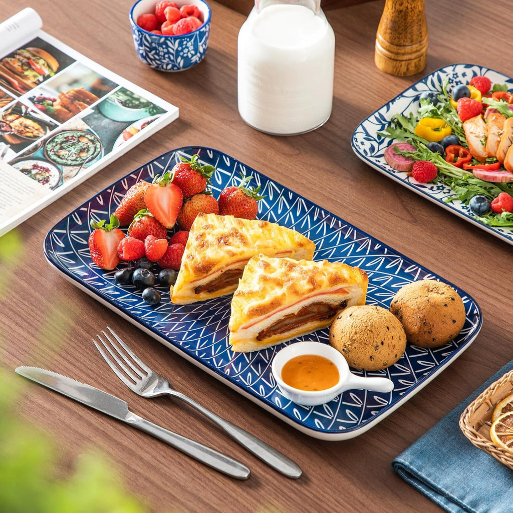 Porcelain Serving Trays for Party, Serving Platters Set of 3,Serving Dishes for Entertaining, Ceramic Party Trays and