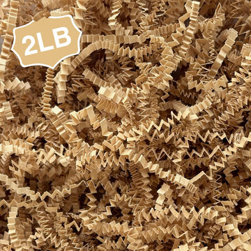 2LB Crinkle paper Shred Paper Filler For Gift Box Basket Bags On Holiday(Brown Kraft).