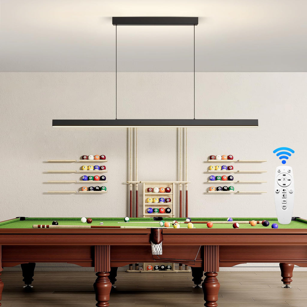 Pendant Lights Kitchen Island Dimmable Pool Table Light with Remote, Modern LED Island Lights, 39.37" LED Linear