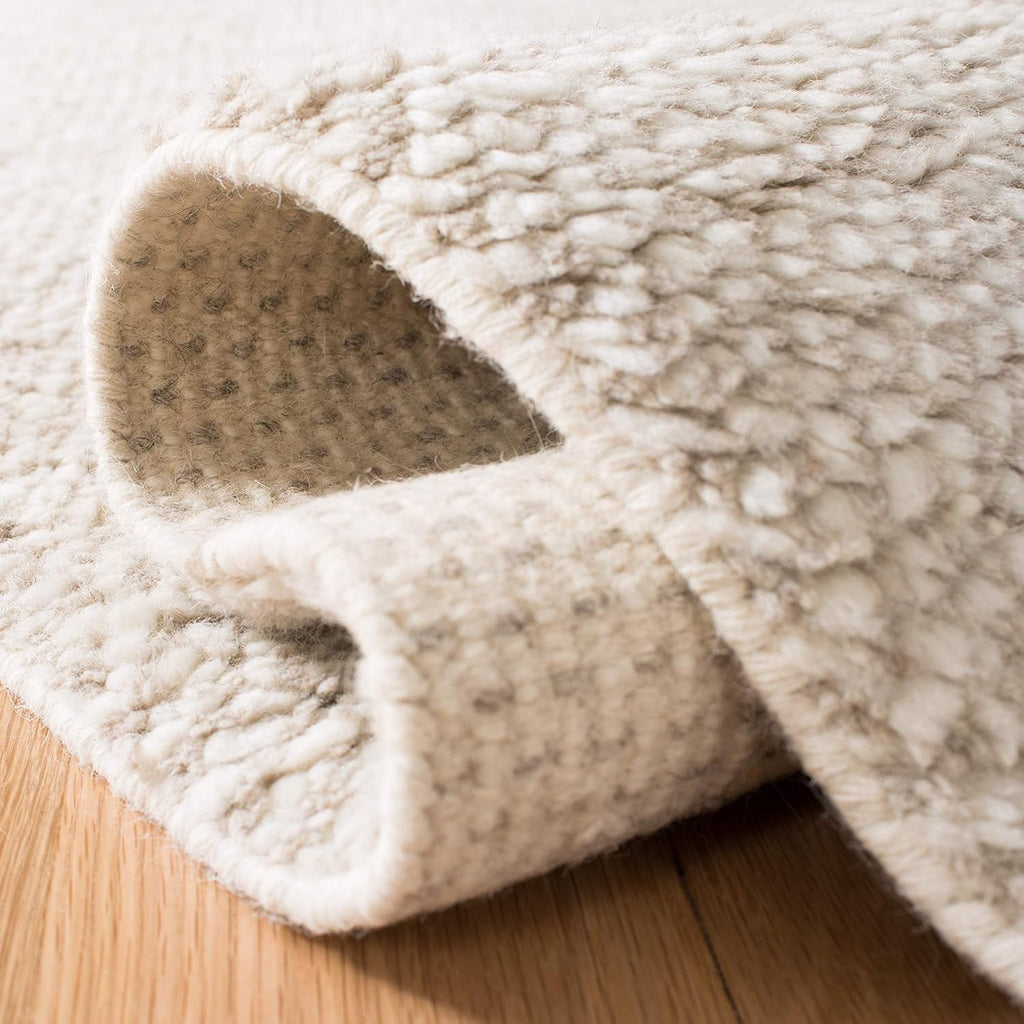 Casablanca Area Rug - 9' x 12', Beige, Hand-Knotted Wool Tassel Fringe, 0.8-inch Thick