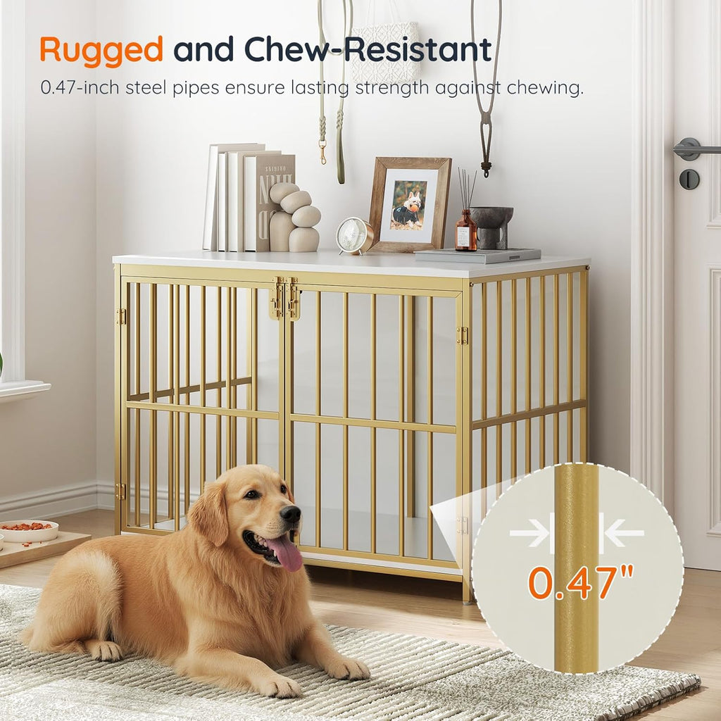 38.6" Dog Crate Furniture, Wooden Dog Kennel Indoor, Heavy Duty Dog Cage for Small/Medium Dog