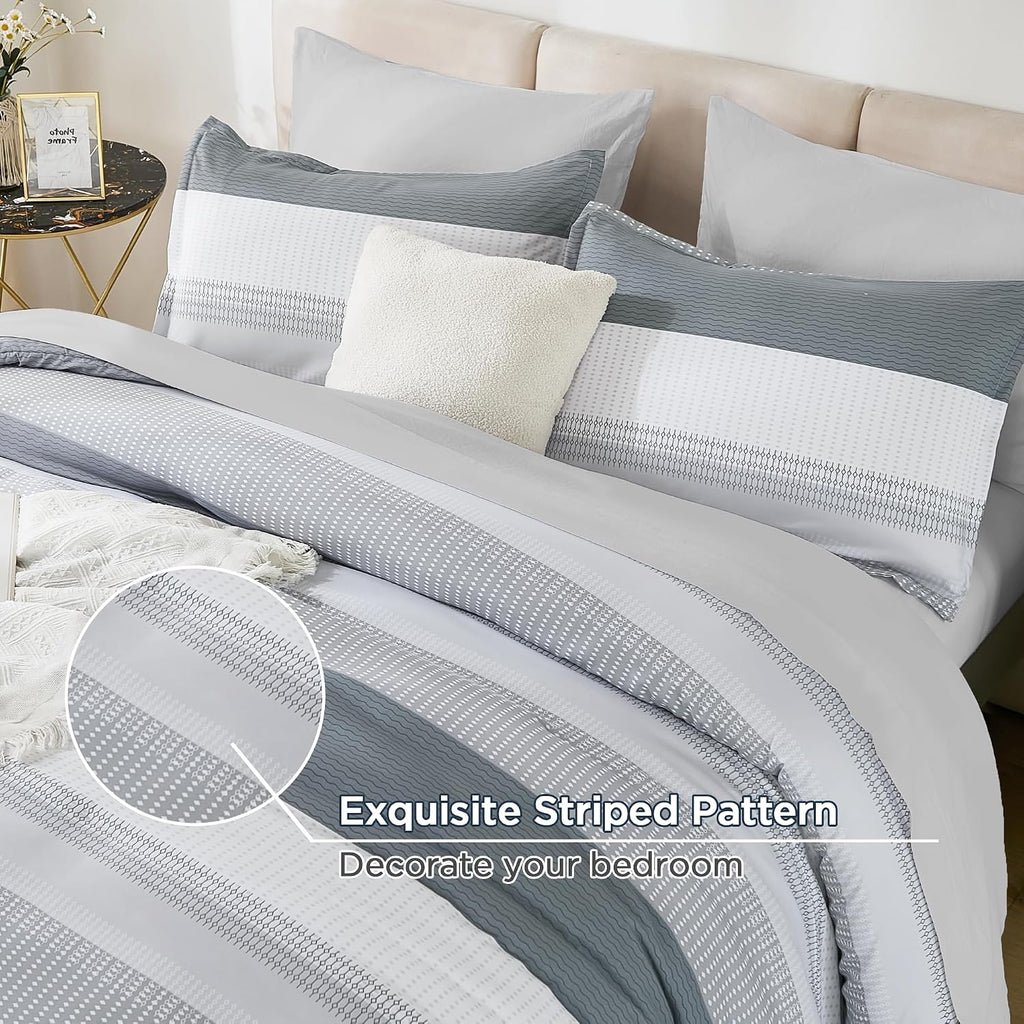 Full Comforter Set, Light Grey - Set of 7