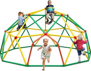 10FT Climbing Dome, Outdoor 10FT Geometric Dome Climber for Kids 3-10 Supporting 1000 lbs, Easy Assembly Playground
