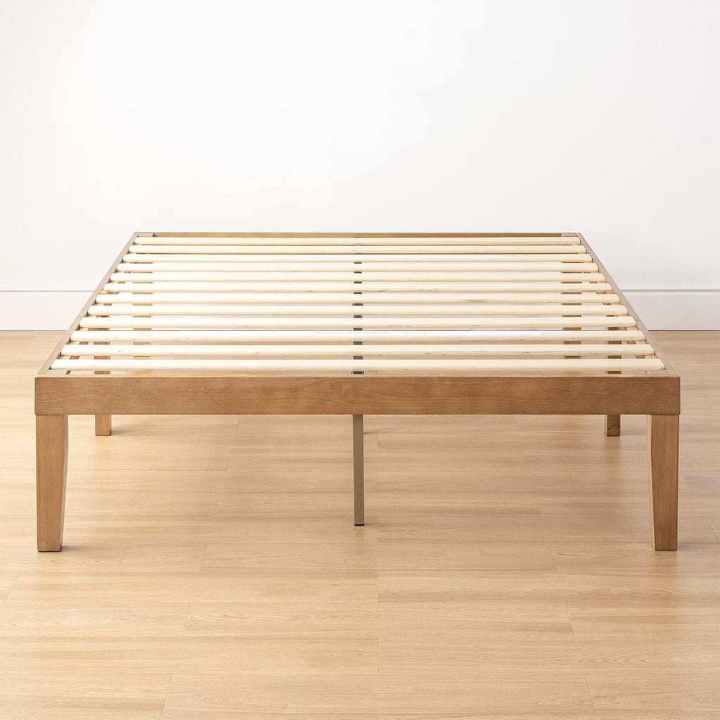 Naturalista Classic 16 Inch Solid Wood Platform Bed, Natural Pine, King
