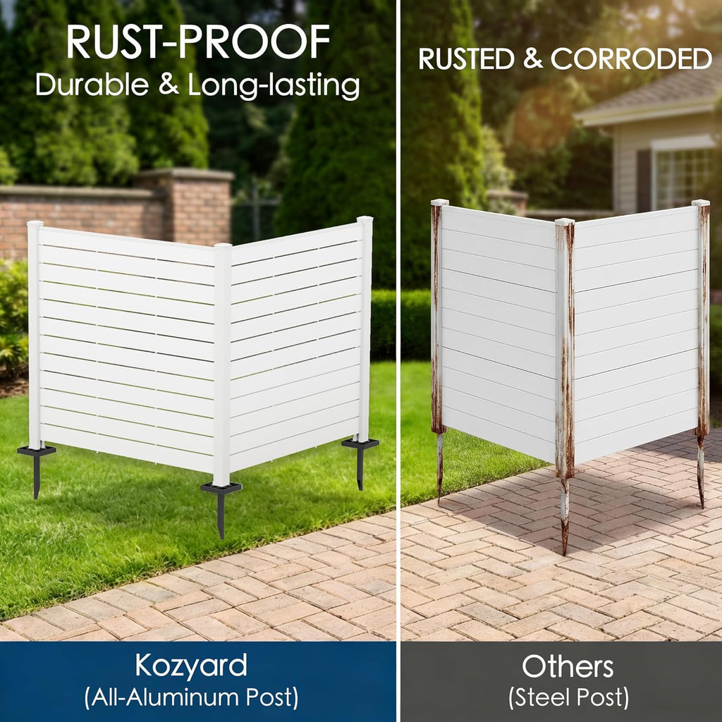 50" W x 48" H Outdoor Privacy Screen with Aluminum Posts, Air Conditioner Fence Panels, Pool Equipment Enclosure