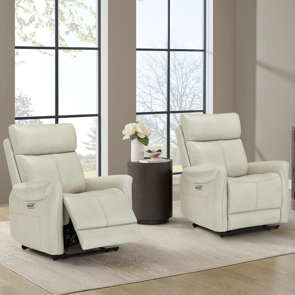 Leather Recliner Chair for Adults Wall Hugger RV Recliner with USB Charging Ports Electric Power Reclining Sofa Home