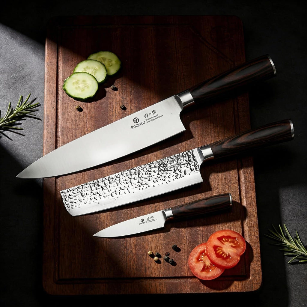 3 Pieces Knife set, Japanese HC Stainless Steel Kitchen Knife Set, Professional Chef Knife Set With Ergonomic