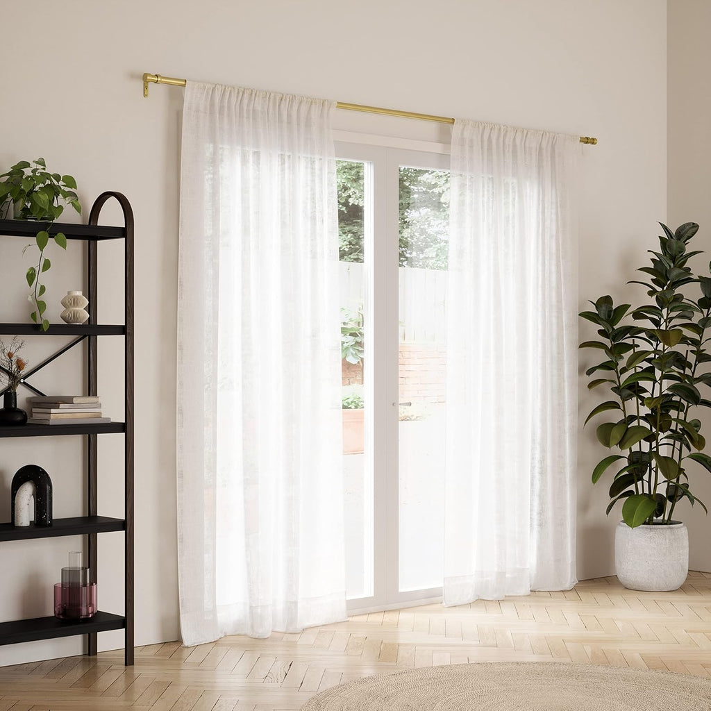 Cappa Curtain Rod, Includes 2 Matching Finials, Brackets & Hardware, 66 to 120-Inches, Gold