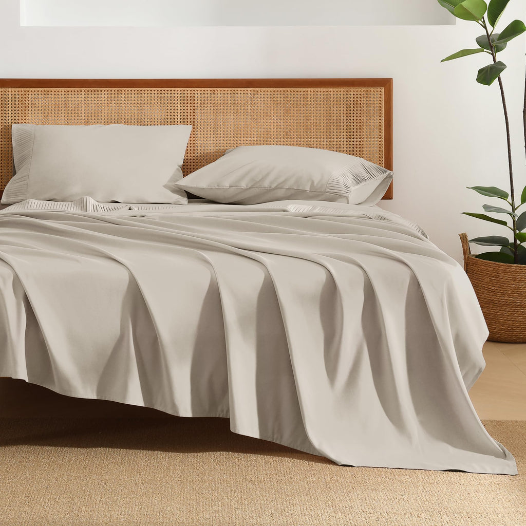 King Sheets Set, Oatmeal Breathable & Cooling Sheets