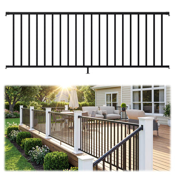 1 Pack 36 in x 8 ft Aluminum Porch and Deck Railing Kit Without Post