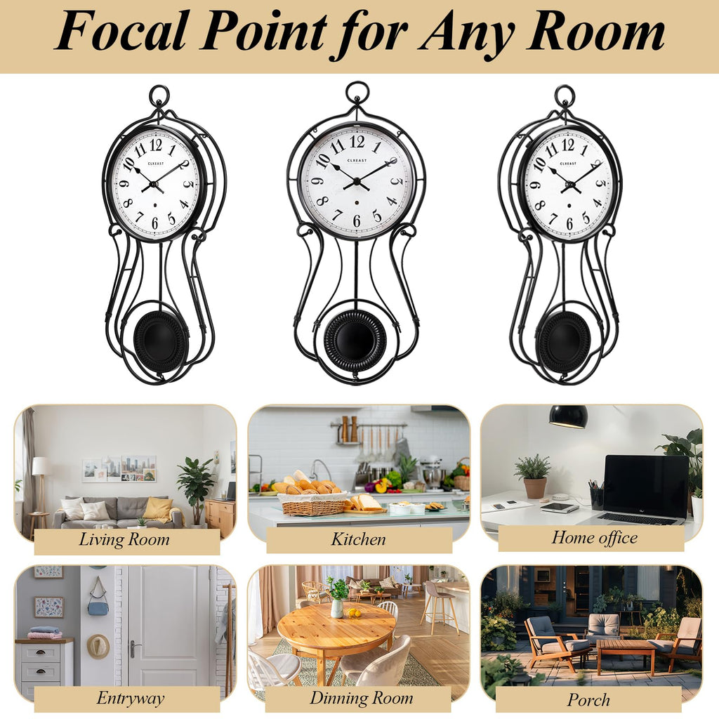 20" Modern Pendulum Wall Clock Decor