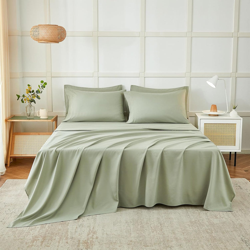 Sheets Set 6 Piece,Hotel Luxury Super Soft 1800 Series Microfiber Bed Sheets Set-Wrinkle Free
