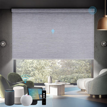 Motorized Roller Shades Blackout Smart Blinds Essential Grey