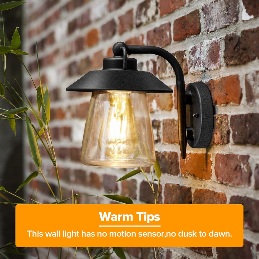 Outdoor Indoor Wall Lantern, Farmhouse Barn Wall Sconce Lighting Fixture,Matte Black Finish Anti-Rust Wall Mount Light
