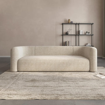 Luxury Modern Tight Curved Back Velvet Sofa, Minimalist Style Comfy Couch for Living Room Apartment, 3 Seater