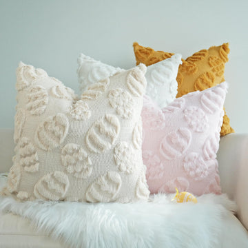 Decorative Pillow Covers Pack of 4 Spring Throw Pillowcases Faux Fur Couch Cushion Easter Egg 18 x 18 Inch