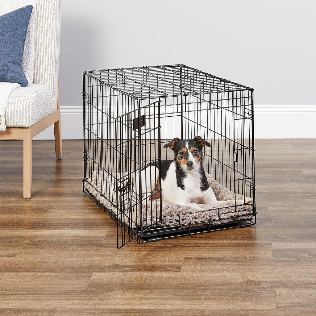 30-Inch iCrate for Medium Breeds, 21-40 lbs, Single Door Folding Dog Crate with Divider Panel