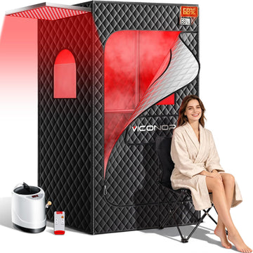 Viconor Infrared Sauna Box, Portable Steam Infrared Sauna Tent with Red Light Therapy for Home