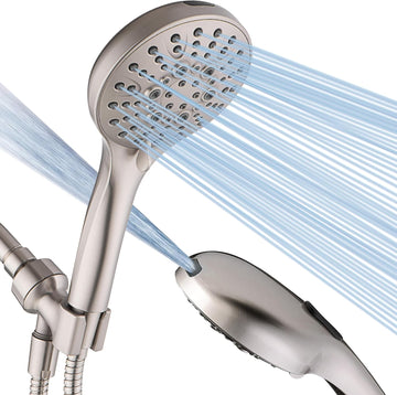 High Pressure Shower Head with Handheld, 9 Spray Settings Showerhead Built in Power Wash to Clean Tub and Pets