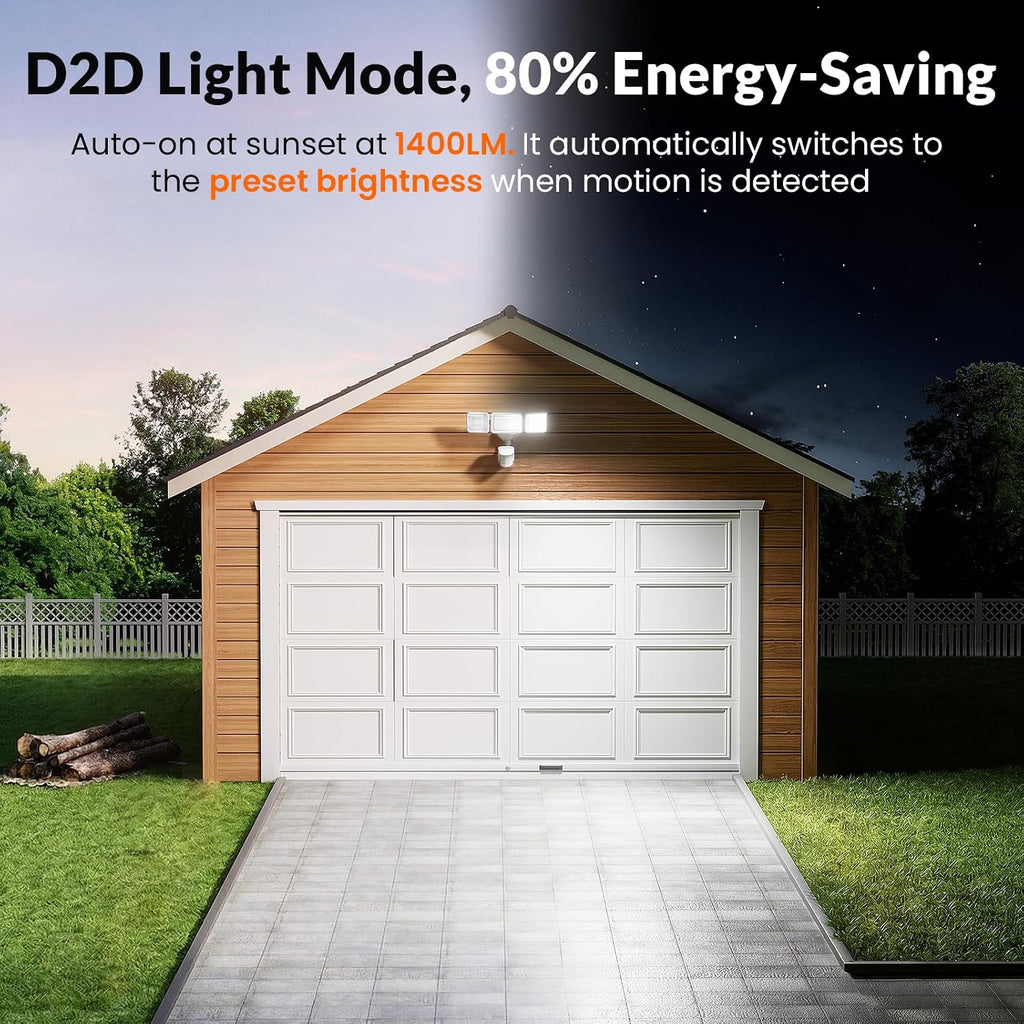 LED Security Light 240° Dual PIR 100 FT Motion Sensor Outdoor | 7000LM Adjustable Brightness, Hardwired Flood Light