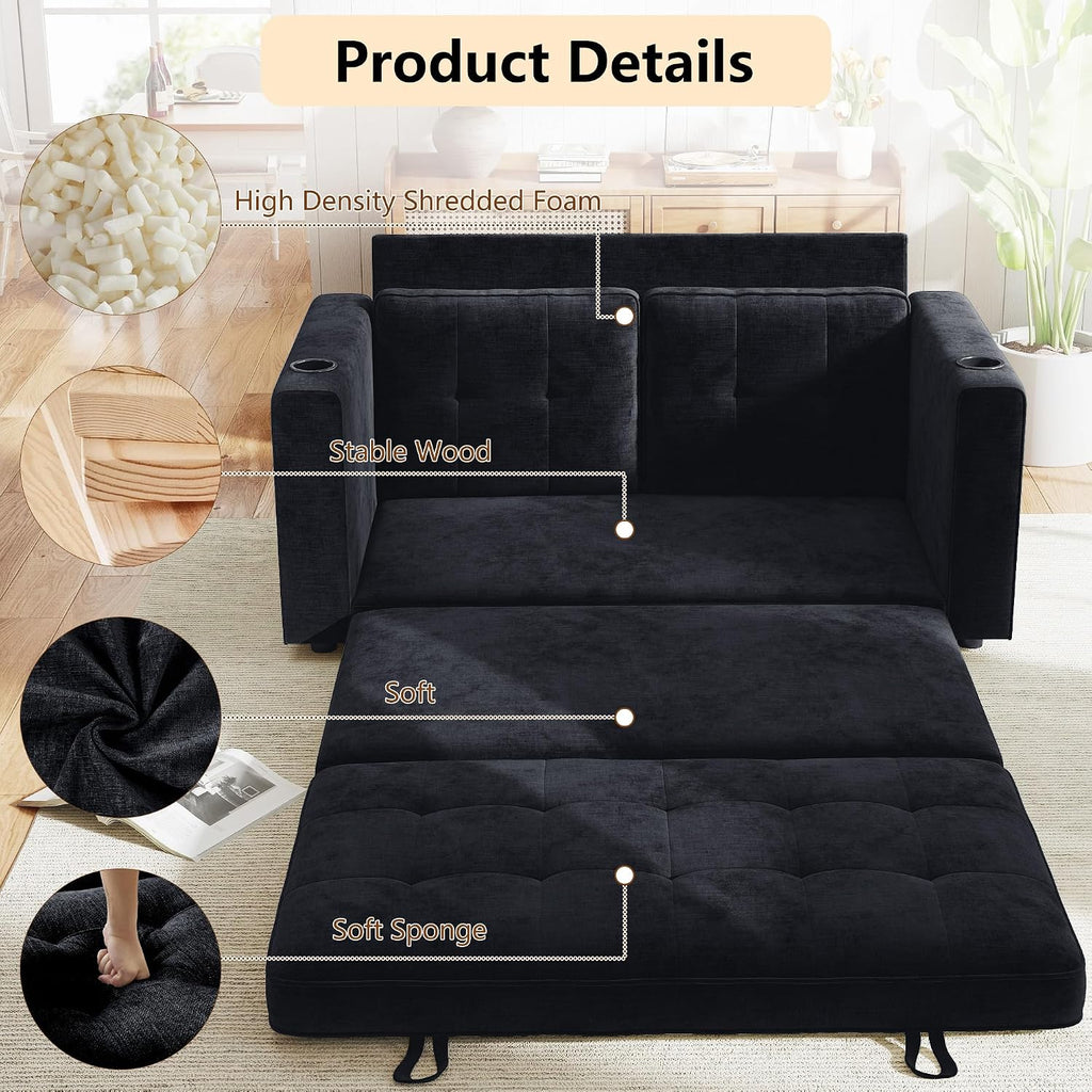Convertible Sofa Bed, Folding Sofa Bed 2 in1 Pull Out Loveseat Sleeper Sofa, Floor Sofa Bed Folding Couch Bed with