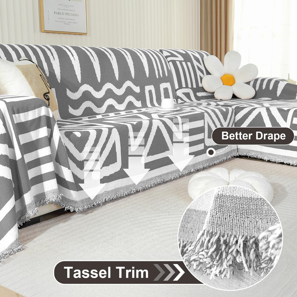 Sectional Couch Covers 2 Pieces, L Shaped Sofa Covers Washable