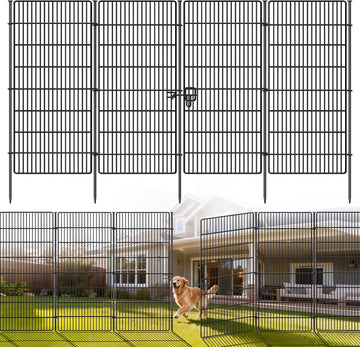 10 Panels No Dig Decorative Garden Fence - 48 in (H) x 21 ft (L), Tall Garden Fences - Dog Fence Outdoor for Yard