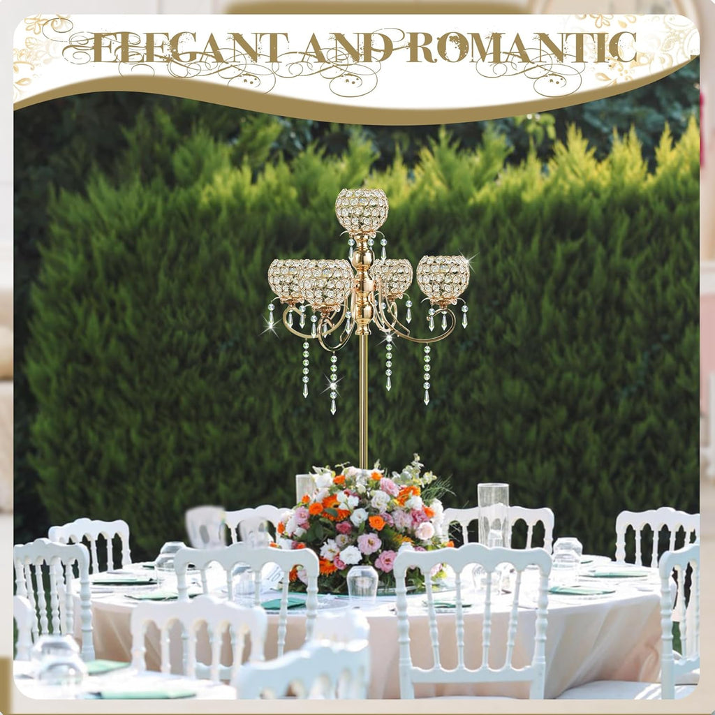50" Tall Large Elegant Crystal Candelabra/Candlestick Holder Centerpiece for Weddings, Parties & Reception Decoration