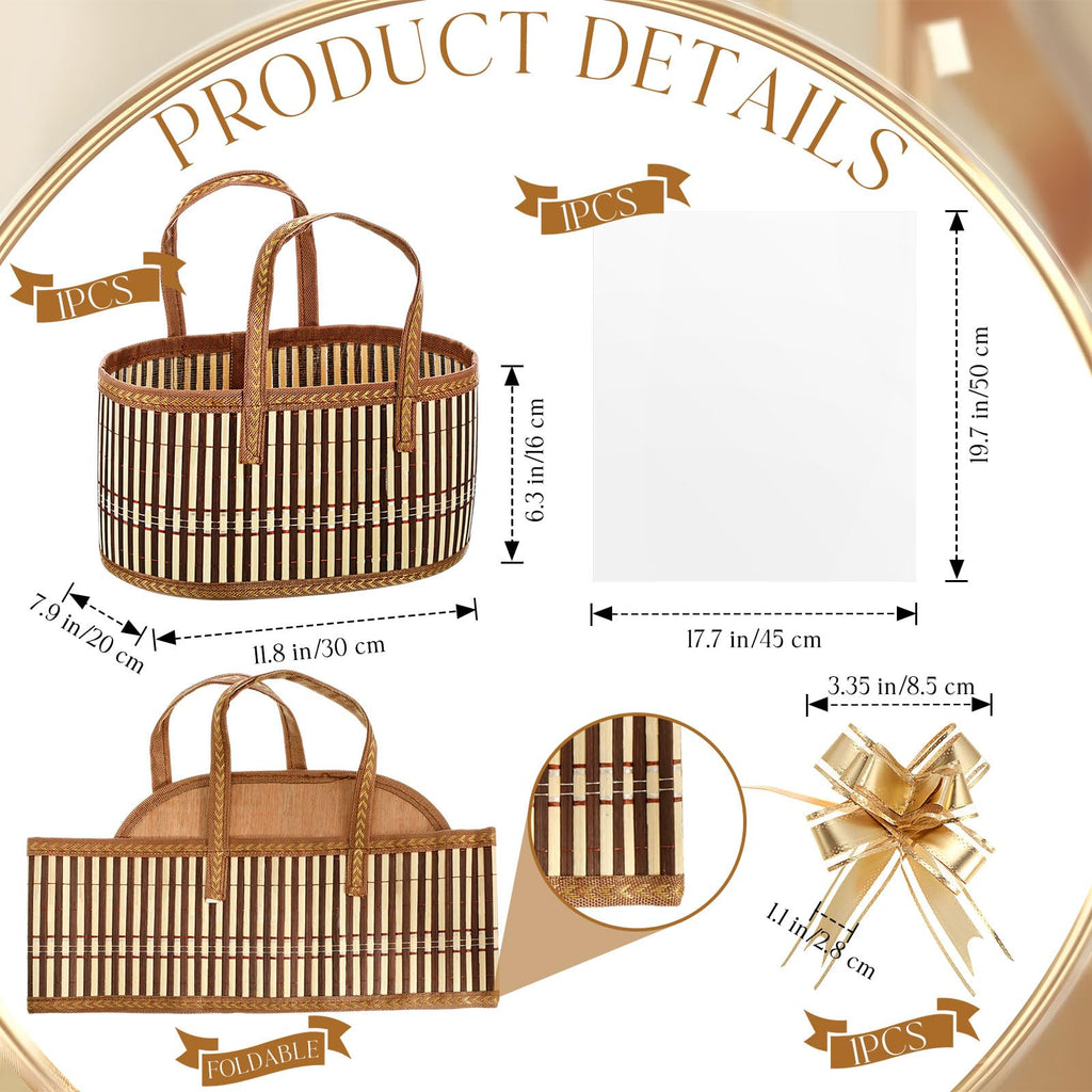 1 Set Baskets for Gifts Empty, Woven Bamboo Gift Baskets Empty
