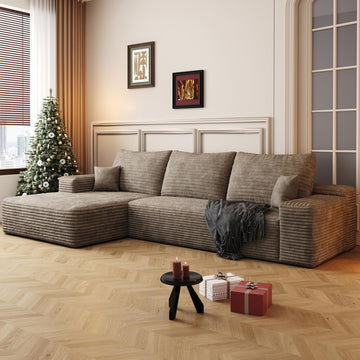 Sectional Couches Modern Modular Sofa with L-Shape Couchs Upholstered Boneless Couch Deep Seat Sectional Couch with