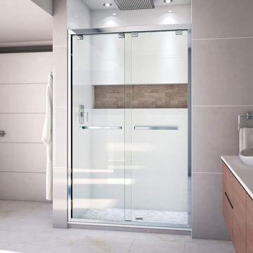 Encore 44-48 in. W x 76 in. H Semi-Frameless Bypass Shower Door in Chrome, SHDR-1648760-01