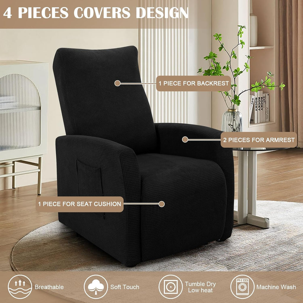 Recliner Chair Cover Jacquard Chair Covers 4 Piece