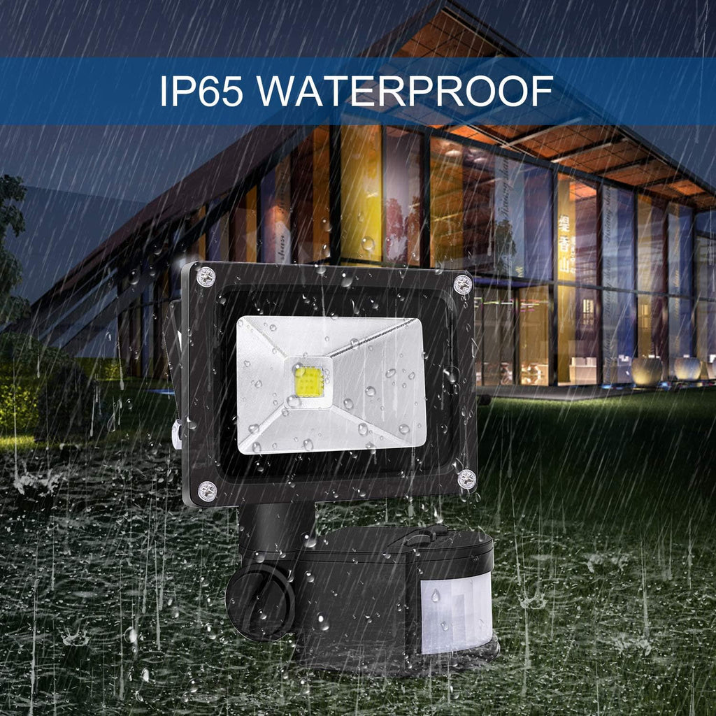 Motion Sensor Flood Lights Outdoor,10W Induction LED Lamp, IP65 Waterproof Spotlight,6500K LED Sensor