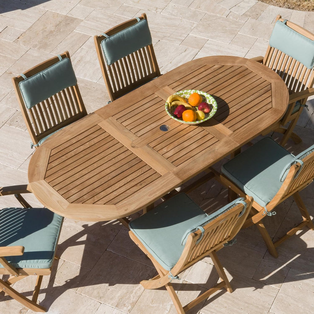 Oval Family Expansion Teak Table, 60/78-Inch