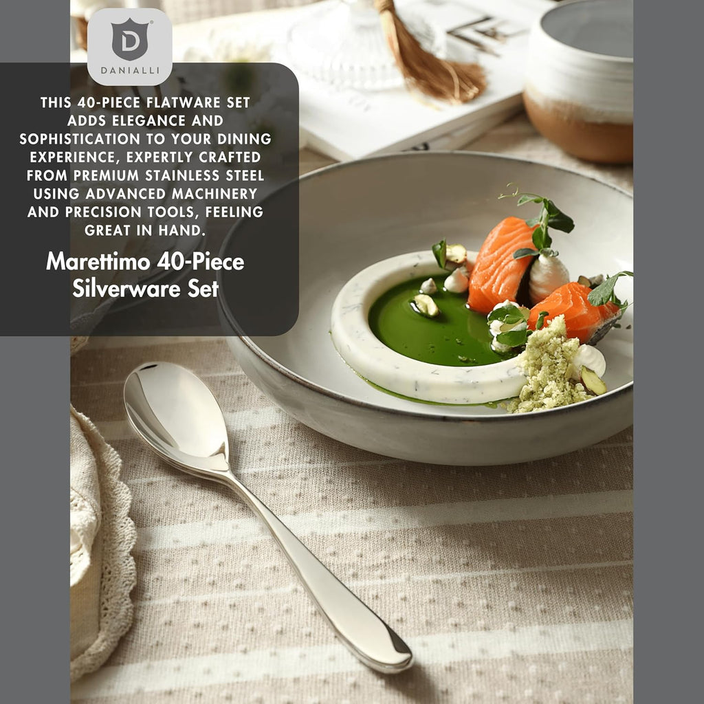 Silverware Set for 8 | 18/10 Stainless Steel Flatware Set | Mirror Finish, Heavy-Duty, Dishwasher Safe