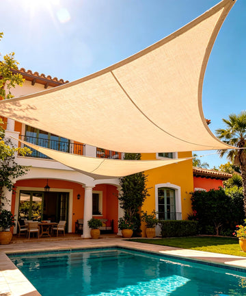 Desert Sand Triangle Sun Shade Sail 20ftx20ftx20ft,Top Pergola Shade Cover | Rectangle UV Block Canopy Awning Shelter