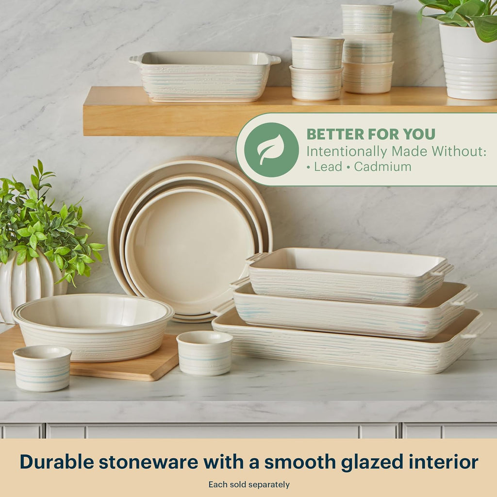 3-Piece Ceramic Bakeware Set, Nonstick Casserole Dish with Handles | Lead and cadmium free, preheated oven safe