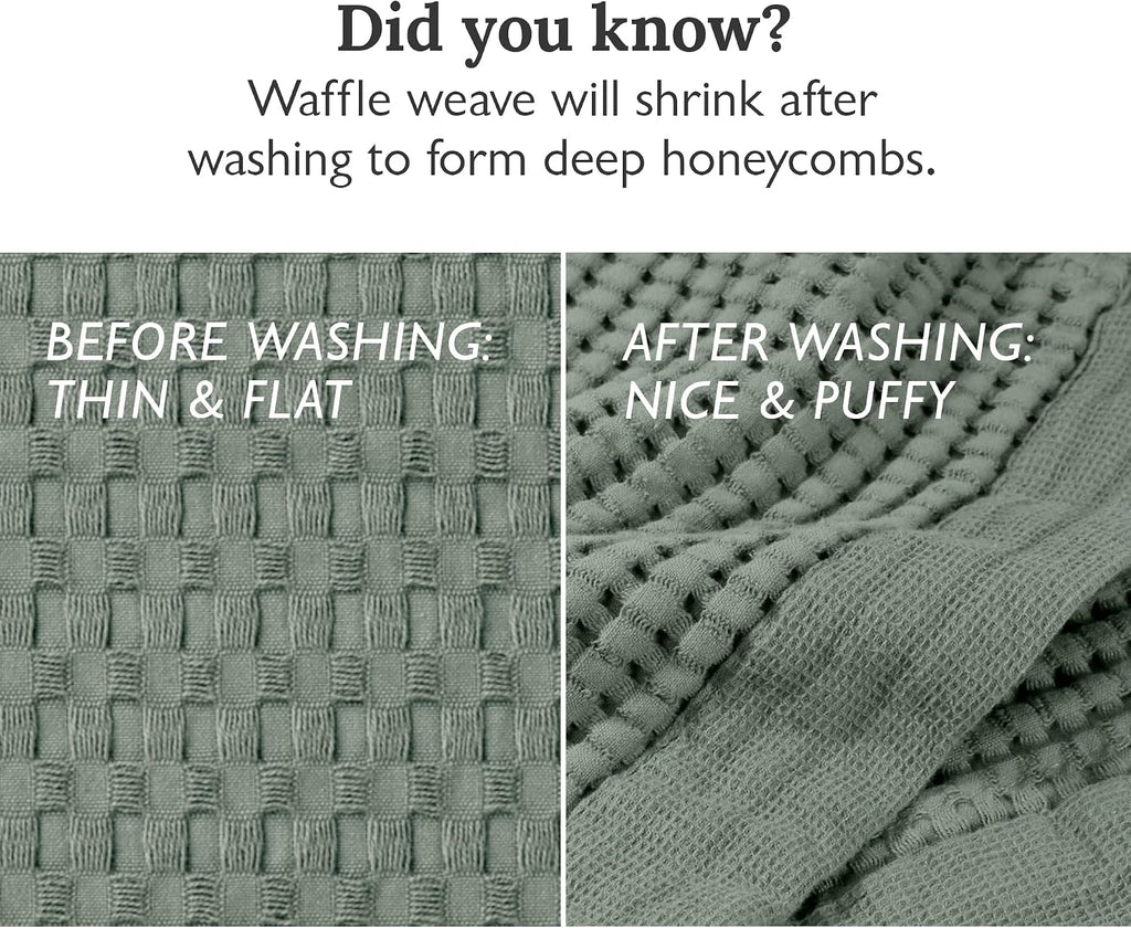 Waffle Bath Sheet Quick Dry Towel, Thin Luxury Bath Towels, Bath Sheets 40x80 Large Bath Towels, Modern Style (Sage