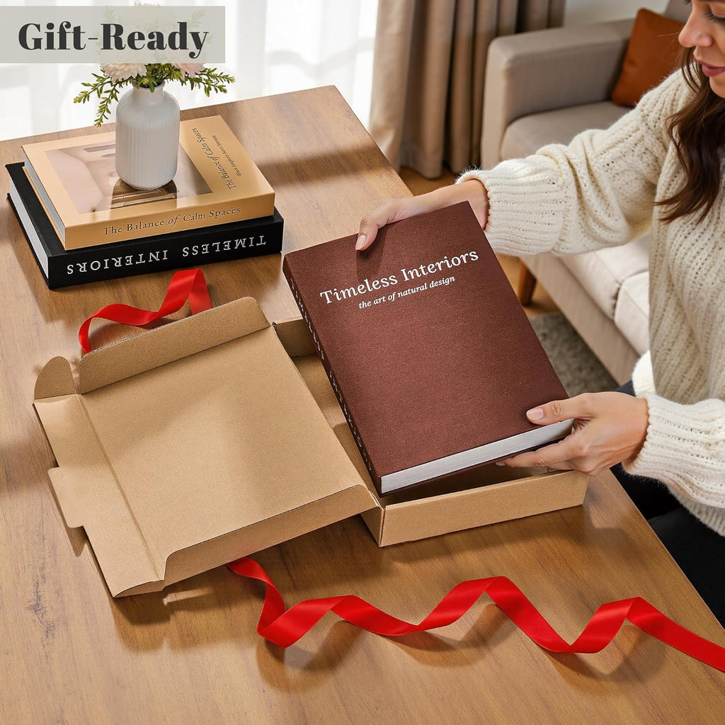 Decorative Books, Set of 3 Stackable Fake Book Storage Boxes, Brown | Modern Home Decoration with Hidden Storage Room