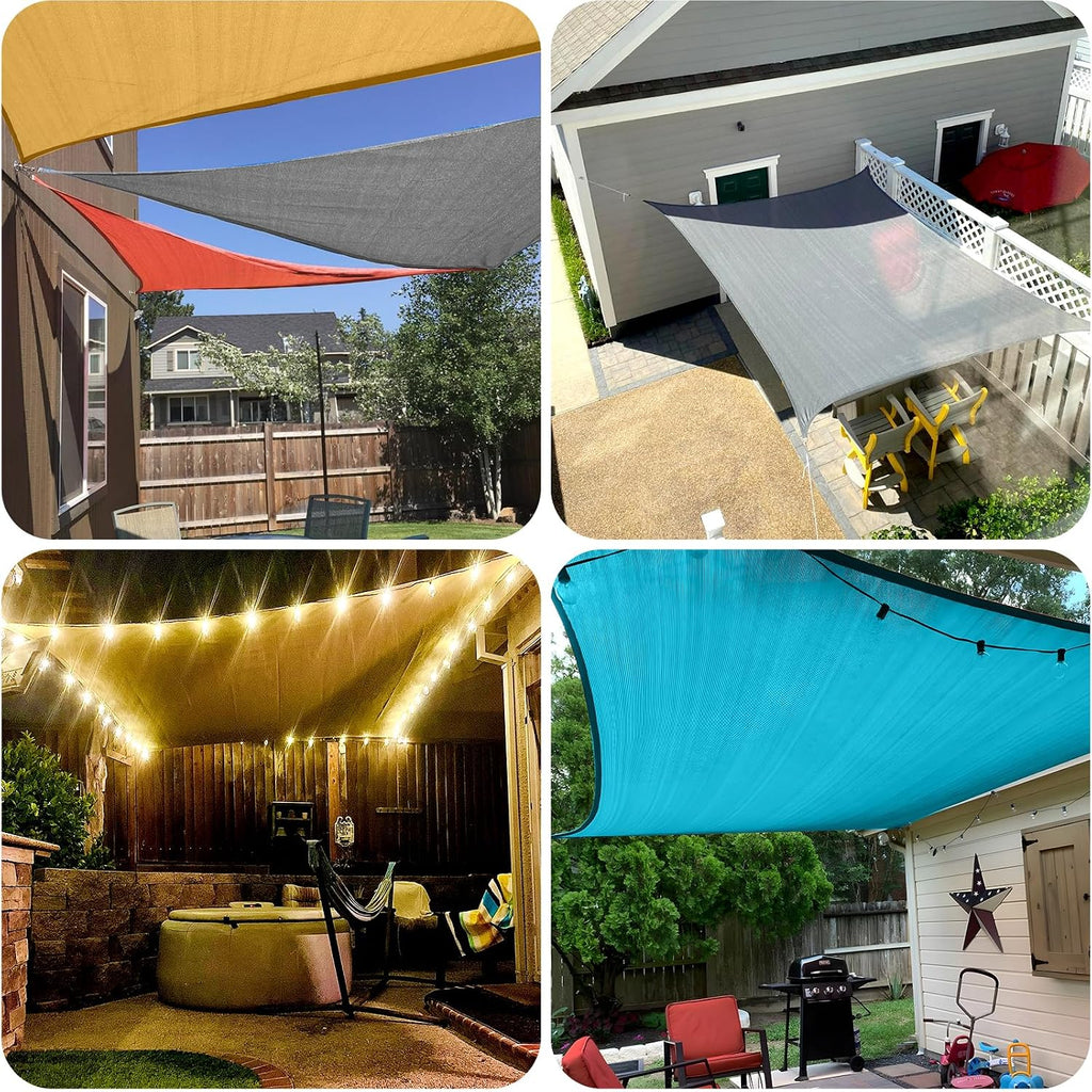 Large Sun Shade Sail 16' x 20' Dark Grey Rectangle Outdoor Canopy | Outdoor sun shade sail for backyard, patio