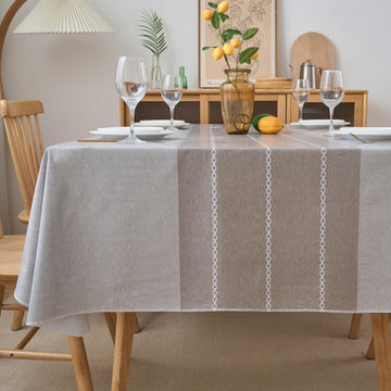 Vinyl Tablecloth 108 Inch with Flannel Backing, Rectangular PVC Table Cloth 100% Waterproof Wipe Clean Table Cover