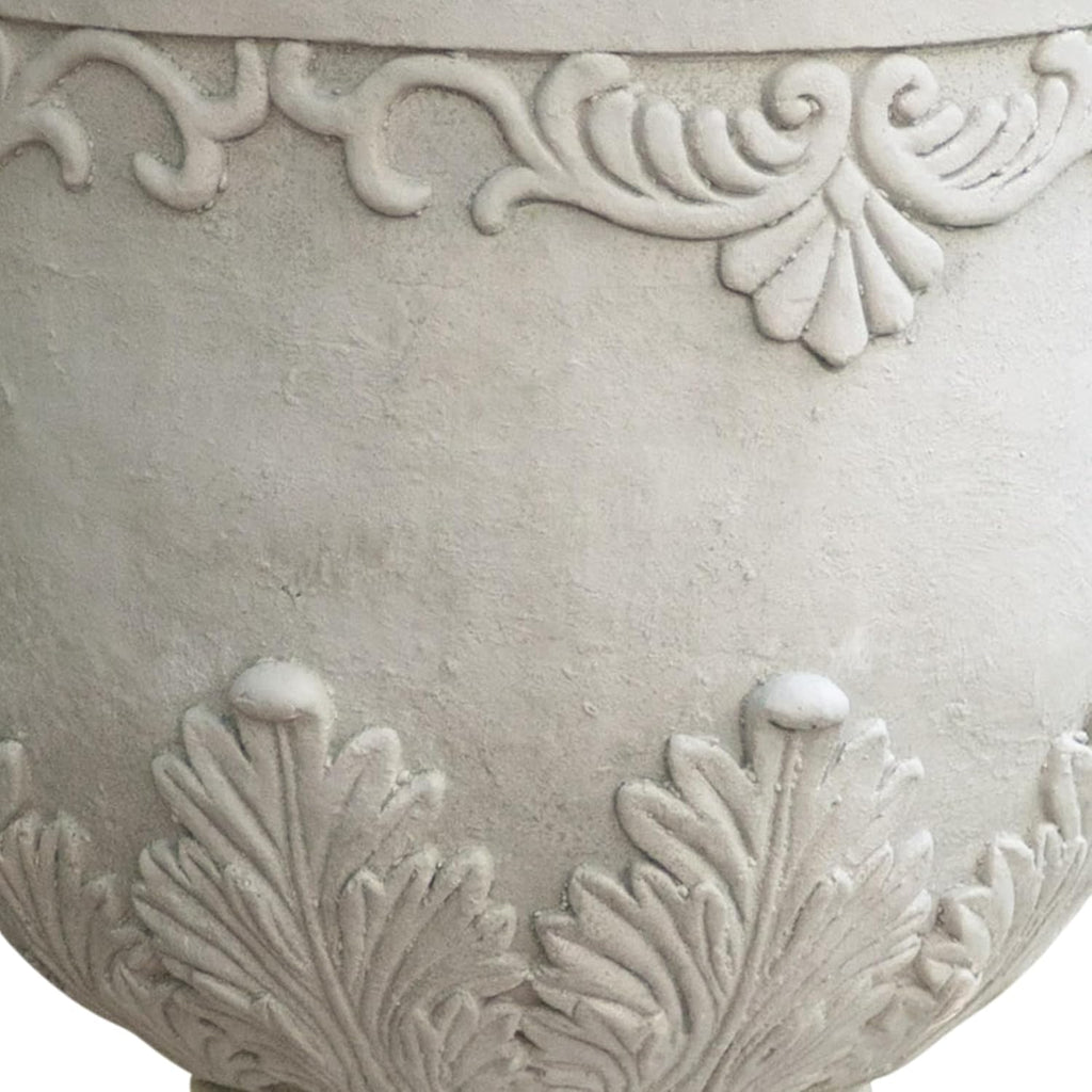20" Italian Style Urn Planter with Drainage for Outdoor - Antique White | Lightweight MGO urn planter 20"tall Italian