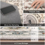 Washable 8x10 Area Rugs for Living Room, Boho Non-Slip Vintage Distress Large Rugs for Bedroom Dining Room Nursery