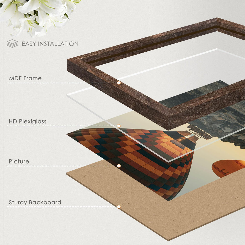 16x20 Picture Frame, Rustic Brown Poster Frame, Wall Mount, 1 Pack