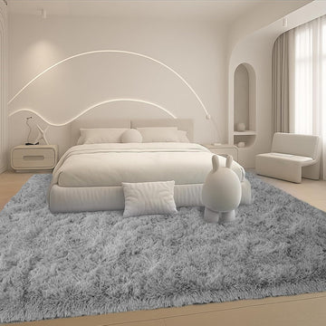 8x10 Grey Fluffy Shag Area Rug, Non-Slip Thick Soft Carpet