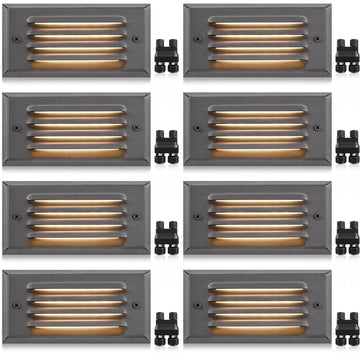 5W Low Voltage Step Lights 6 Inch Outdoor Brown Cast-Aluminum 8-Pack