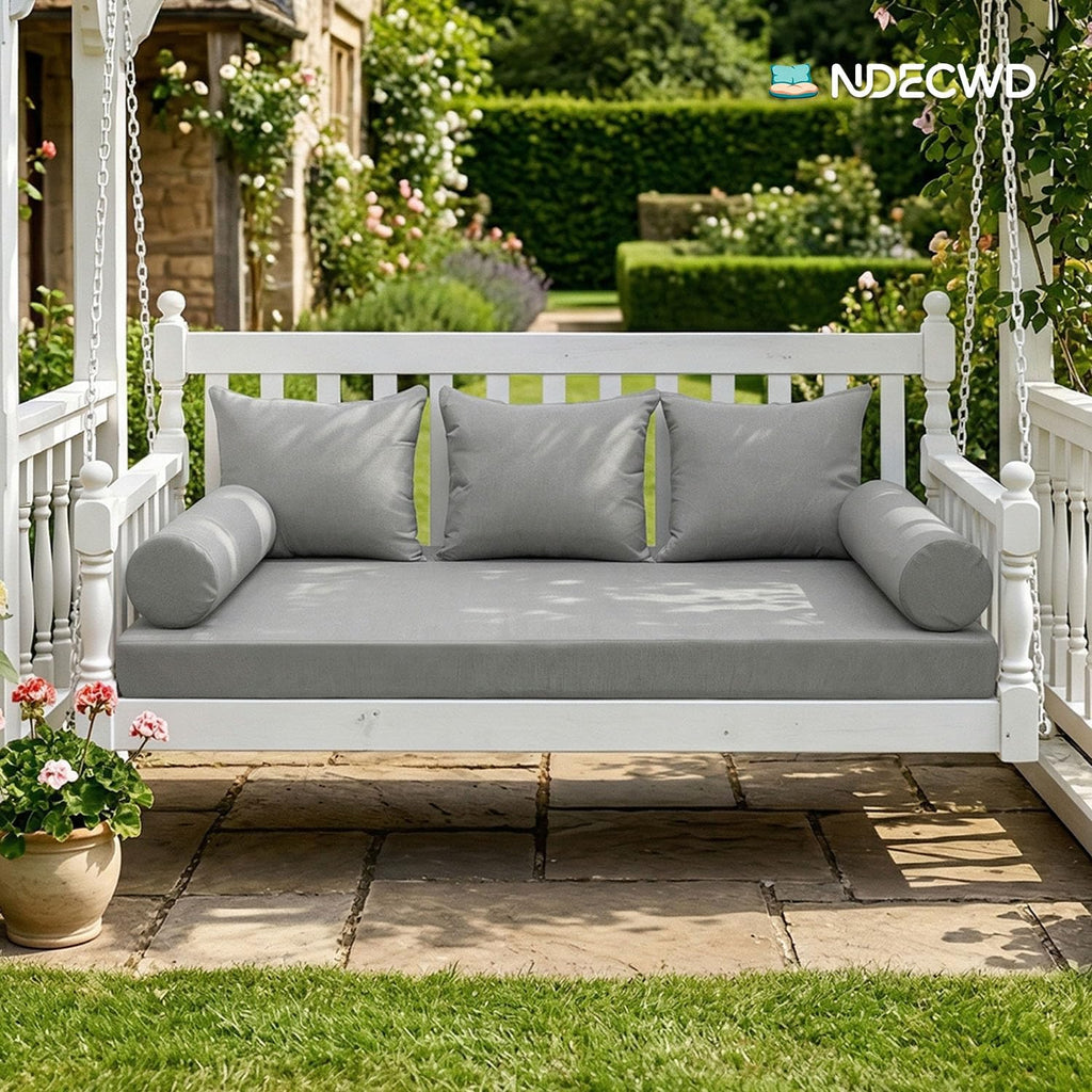Twin Size Daybed Cushion Cover, Water-Repellent Porch Swing Mattress Cover (Fits 6" Depth), Heavy-Duty UV Resistant
