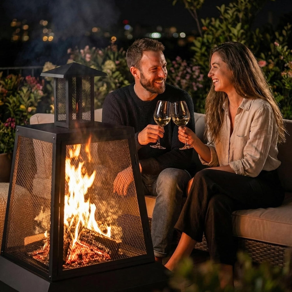 28 inch Fire Pit Outdoor, Outdoor Wood Burning Fire Pit Large, Firepits for Outside Patio, Garden, Backyard