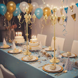 Tall Floor Candle Holders - 2Pcs Gold Candelabra, Metal 5 Arm Candlesticks Party Wedding Aisle Home Decor, 40" Tall