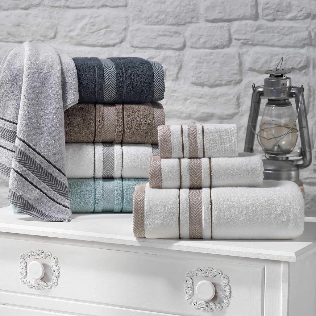 Bath Towels Set - Luxury 6-Piece Cotton Towels, Soft Absorbent & Quick Dry, 600 GSM Bath Towels Spa Quality